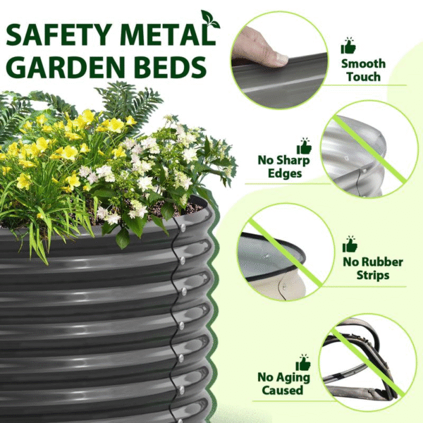 【Mother'S Day Gift】Anleolife 8X4X2Ft Oval Galvanized Raised Garden Bed Kit – Durable, Anti-Rust & Easy Assembly for Vegetables, Flowers & Herbs, Ideal for Home Gardeners & Outdoor Spaces - Image 5