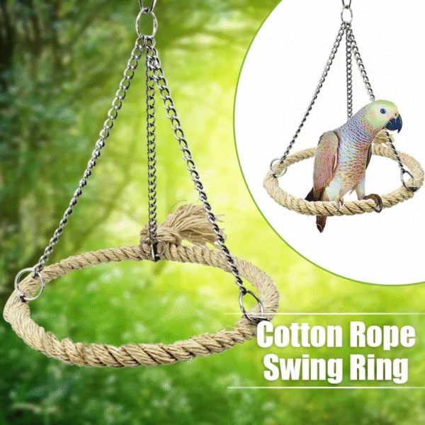 Bird Rope Ring Swing Toys Budgie Cockatiel Hanging Cage Hammock Perch Parrot Toy Bird Toy Bird Accessories Pet Toys - Image 2