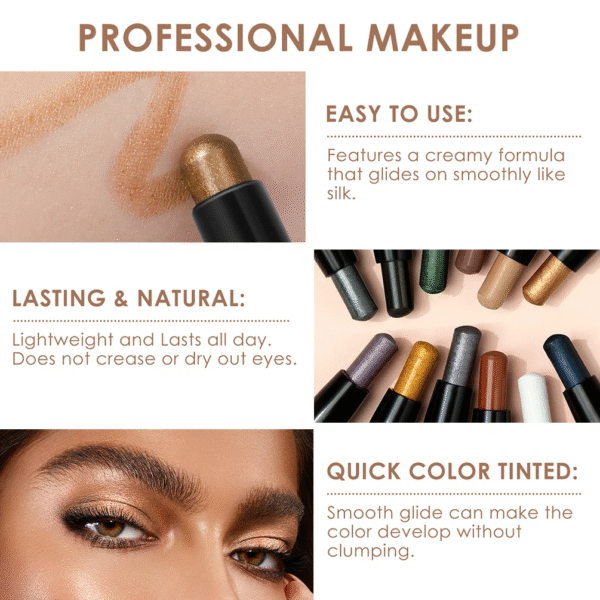 Pearlescent Silkworm Pen Waterproof Pencil Glitter Matte Nude Gold Eye Shadow Pen Pigment Cosmetics - Image 5