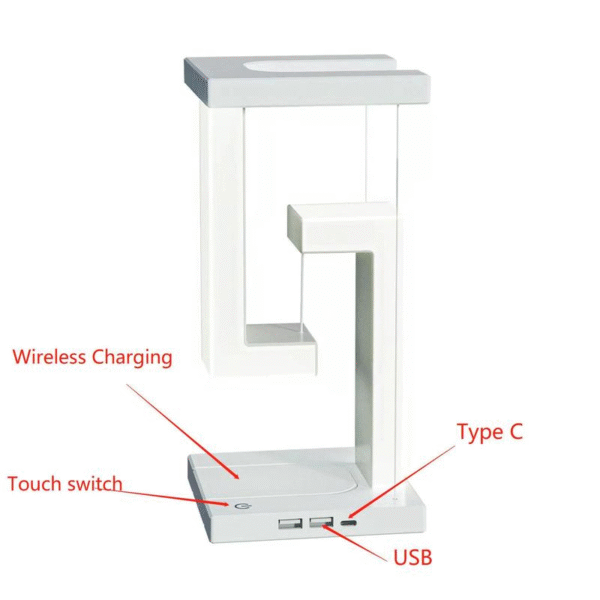 Creative Floating Light, USB Powered Touch Control Night Light, Decorative Dimmable Ambient Desktop Light with Wireless Charging Function for Home, Home Decor - Image 7
