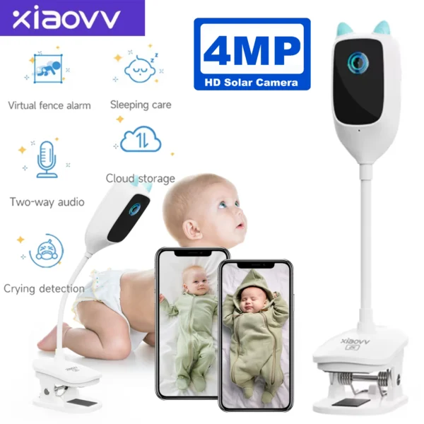 4MP 2K Wifi Indoor High-Definition Crying Detection Baby Monitor Full-Color Night Vision 360 Degree Rotating Network Camera - Image 2