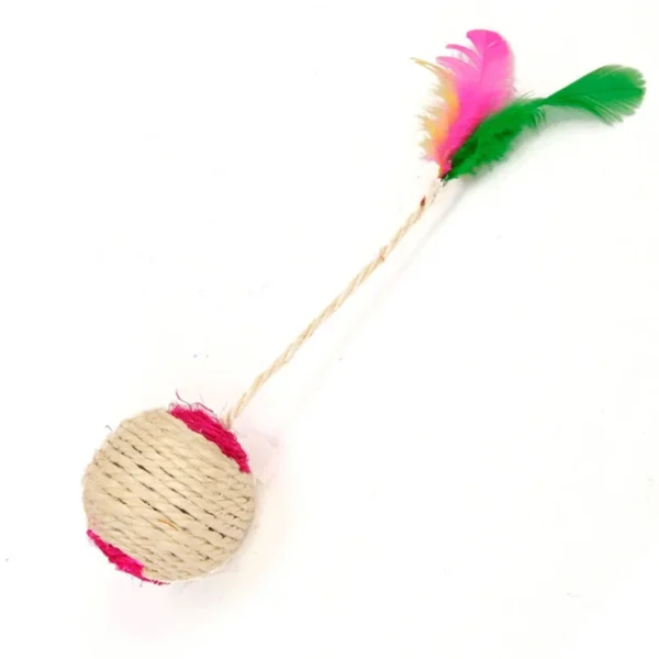Cat Toy Pet Cat Sisal Scratching Ball Training Interactive Toy for Kitten Pet Cat Supplies Funny Play Feather Toy Cat Accessorie - Image 7