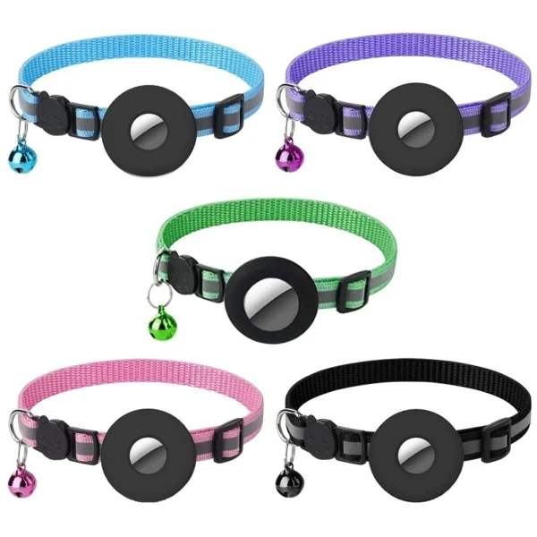 For Apple Airtags Cover Cat Collar Bell Ring Luminous Nylon Kitten Dog Collar for Airtag GPS Finder anti Loss Tracker Device - Image 4