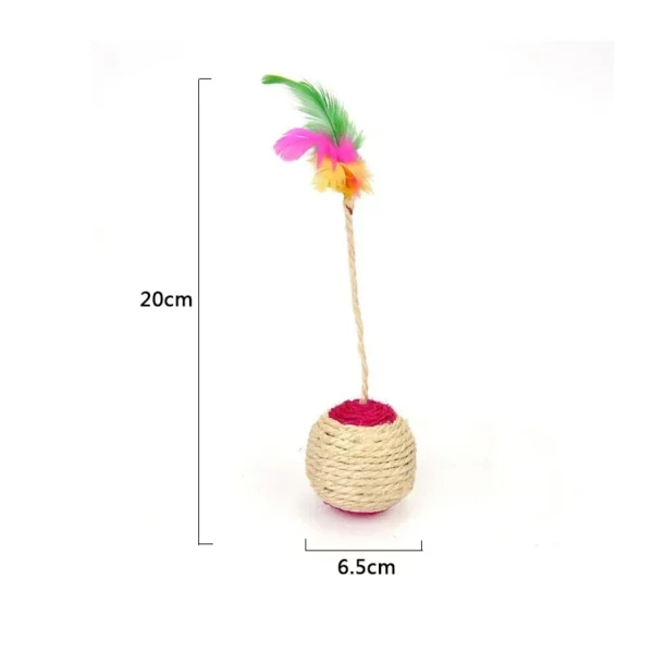 Cat Toy Pet Cat Sisal Scratching Ball Training Interactive Toy for Kitten Pet Cat Supplies Funny Play Feather Toy Cat Accessorie - Image 6