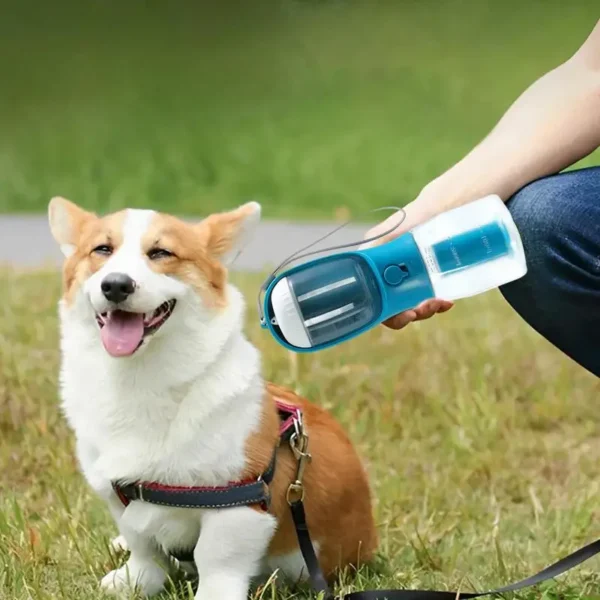 3 in 1 Portable Dog Water Bottle for Outdoor Walking Pet Drinker Cats Dogs Bowl Food Dispenser with Garbage Bag Pet Supplies - Image 6