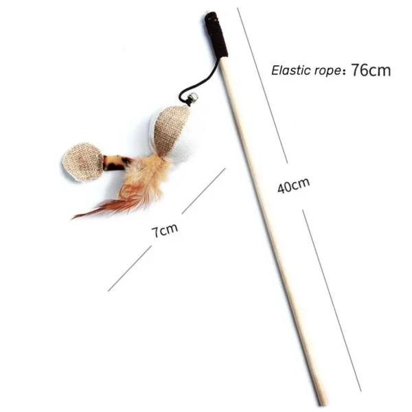 1PC Teaser Feather Toys Kitten Funny Colorful Rod Cat Wand Toys Wood Pet Cat Toys Interactive Stick Pet Cat Supplies - Image 8
