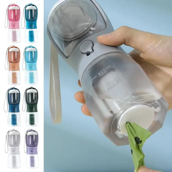 3 in 1 Portable Dog Water Bottle for Outdoor Walking Pet Drinker Cats Dogs Bowl Food Dispenser with Garbage Bag Pet Supplies - Image 3