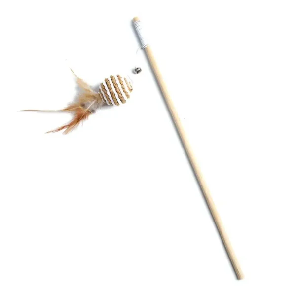 1PC Teaser Feather Toys Kitten Funny Colorful Rod Cat Wand Toys Wood Pet Cat Toys Interactive Stick Pet Cat Supplies - Image 9