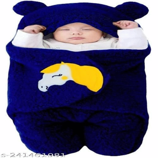 AARNAV Baby Blanket Wearable Swaddle Wrapper for Baby Boys and Baby Girls, Unicorn Navy Blue - Image 2