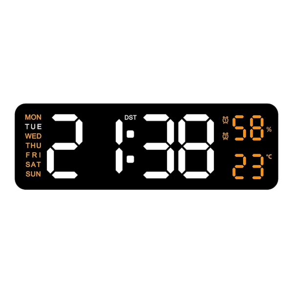 9 Inch Large Digital Wall Clock USB Powered TEMP Humidity Week Auto Dimmer DST Table Clock 12/24H Electronic LED Alarm Clock - Image 19