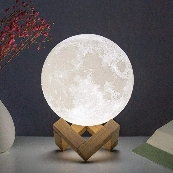 D5 8Cm Moon Lamp LED Night Light Battery Powered with Stand Starry Lamp Bedroom Decor Night Lights Kids Gift Moon Lamp Xmas Gift - Image 7