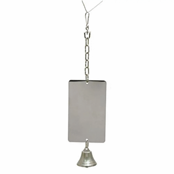 Hanging Mirror Bell Toy for Parakeets and Small Birds - Interactive Cage Decoration with Sound - Image 5