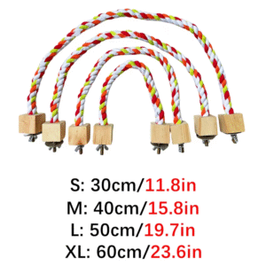 Pet Bird Bite Toys Parrot Color Cotton Rope Toys Elastic Parrot Climbing Toys Sturdy Bird Swing Harness Cage Pet Toy Swing Stand
