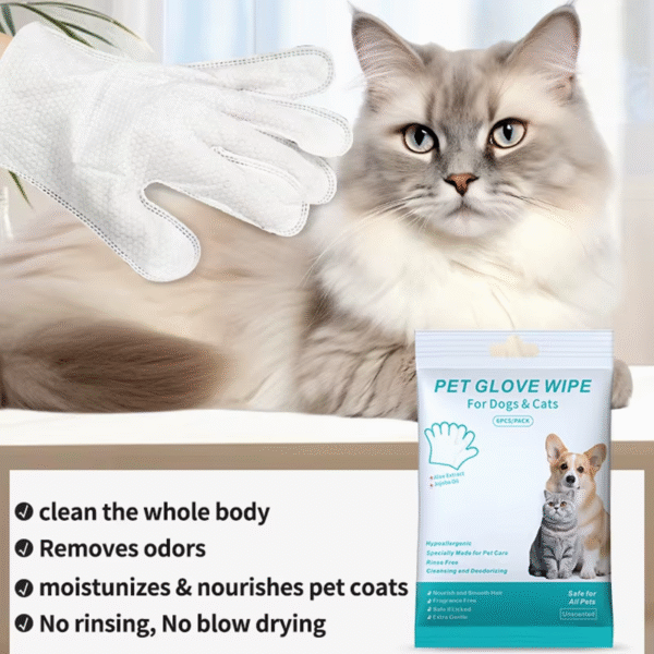 New 6PCS Pet Wash-Free Gloves Cat Bath Deodorant Wipes Disposable Cleaning Dry Cleaning Dog Wipes Gentle and Convenient Gloves - Image 4