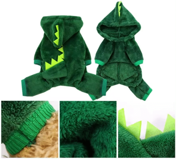 Pet Cat Dog Halloween Dog Clothes for Small Dogs Funny Dinosaur Cosplay Costume Winter Warm Cat Coat Fleece Hoodies Sweater - Image 5