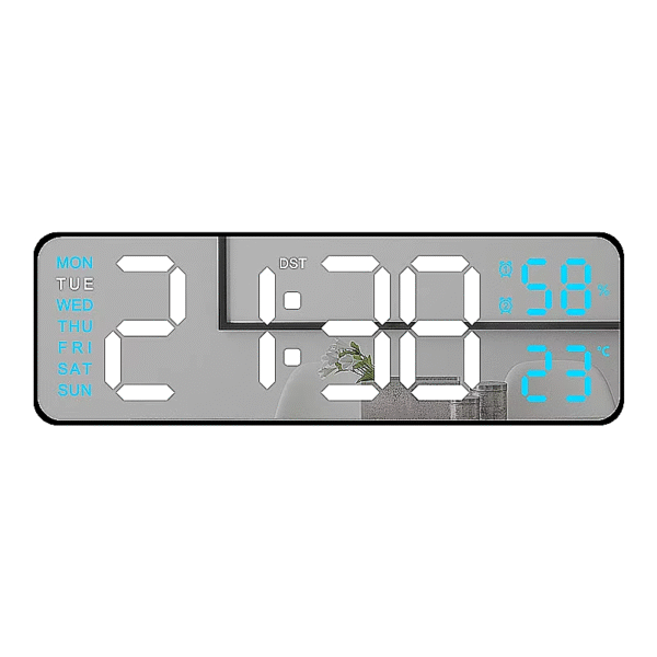 9 Inch Large Digital Wall Clock USB Powered TEMP Humidity Week Auto Dimmer DST Table Clock 12/24H Electronic LED Alarm Clock - Image 21