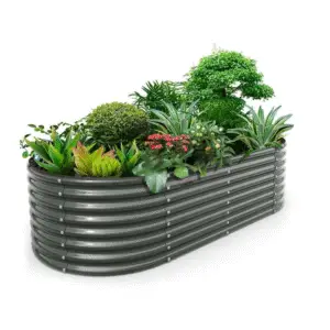 【Mother'S Day Gift】Anleolife 8X4X2Ft Oval Galvanized Raised Garden Bed Kit – Durable, Anti-Rust & Easy Assembly for Vegetables, Flowers & Herbs, Ideal for Home Gardeners & Outdoor Spaces