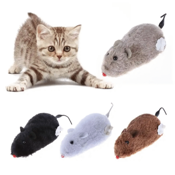 1PC Mouse Toy Clockwork Plush Mouse Toy for Cat Kitten Interactive Playing Toy Mechanical Motion Rat Pet Cat Products - Image 2