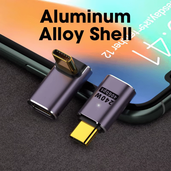 USB 4.0 PD 240W 8K 60Hz Charger Connector for Macbook 40Gbps High Speed USB C OTG U-Shape Straight Angle Male to Female Adapter - Image 5