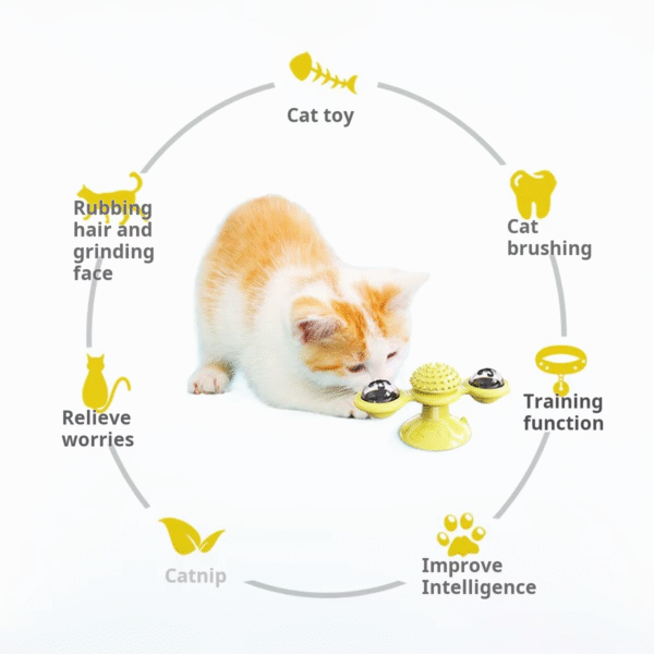 Multifunctional Cat Toy with Glowing Ball & Catnip, Suction Cup Design, Interactive Play & Teeth Massage - Image 6