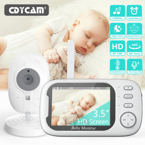 New 3.5 Inch Wireless Video Baby Monitor Night Vision Temperature Monitoring 2 Way Audio Talk Baby Nanny Security Camera - Image 2