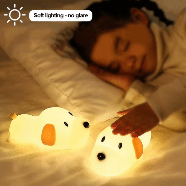 Puppy Lamp Silicone Dog LED Night Lights Touch Sensor Colors USB Rechargeable Bedside Mood Light for Children Baby Toy Gift - Image 3