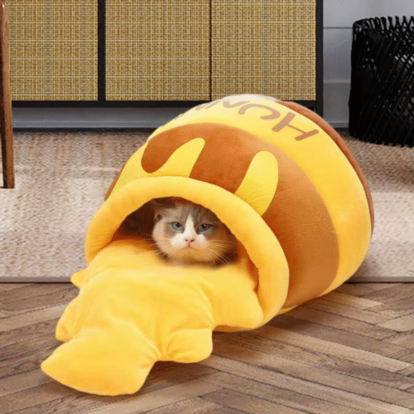 Cat Bed Warm Comfortable Kennel Nest Pet Cat Bed Soft Removable Cushion Nonslip Bottom Cartoon Washable House Honey Pot Cave - Image 2