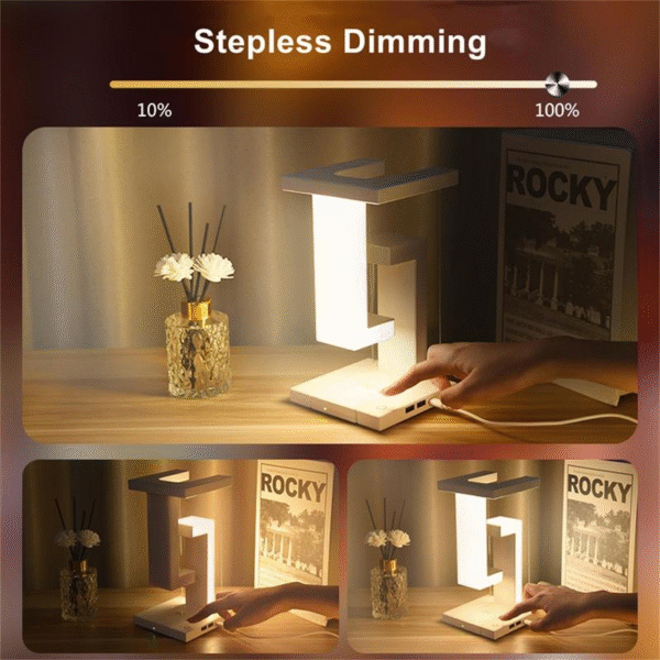 Creative Floating Light, USB Powered Touch Control Night Light, Decorative Dimmable Ambient Desktop Light with Wireless Charging Function for Home, Home Decor - Image 5