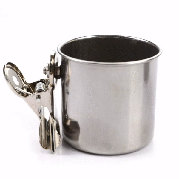 Stainless Steel Birds Parrot Feeder round Aviary Pet Food Water Feeding Bowl - Image 5