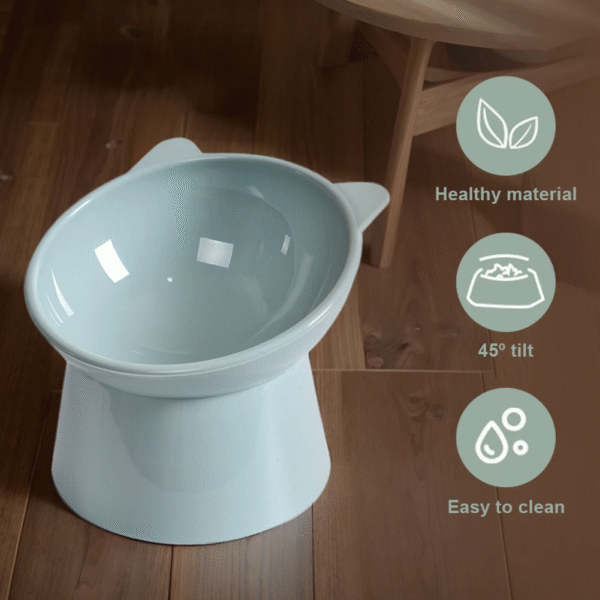 Tilted Cat Food Bowl Elevated Cat Bowl Ergonomic Cat Food Dish anti Vomiting Raised Cat Food Bowl Non Slip for Cats Dogs - Image 4