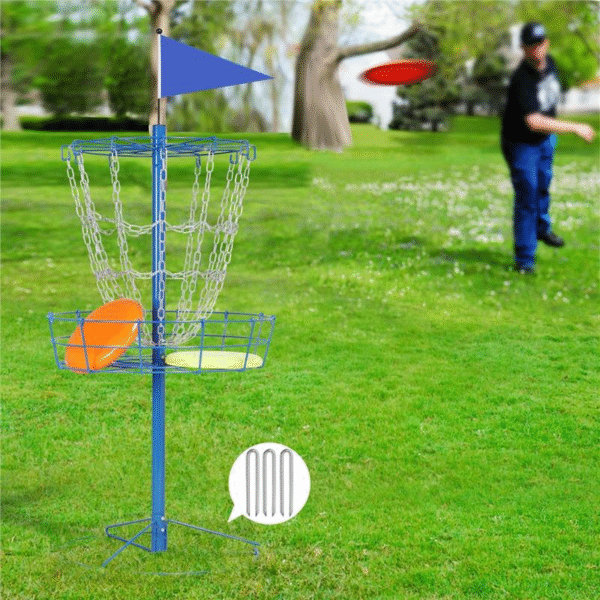 Yaheetech Portable Disc Golf Basket Target - 12-Chain, 25.2" Diameter, Lightweight & Easy to Assemble, Galvanized Steel, Portable Design - Image 3