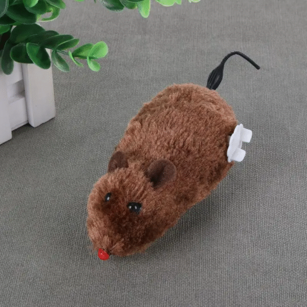 1PC Mouse Toy Clockwork Plush Mouse Toy for Cat Kitten Interactive Playing Toy Mechanical Motion Rat Pet Cat Products - Image 4