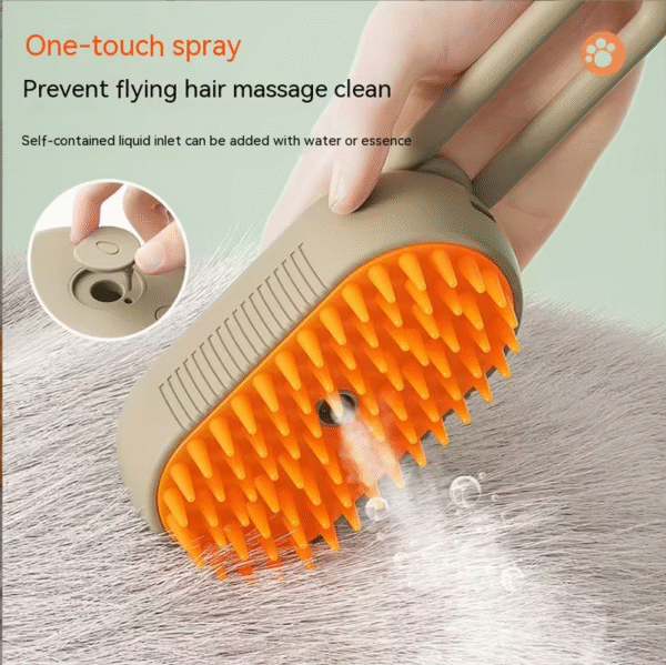 New Pet Spray Comb for Cats and Dogs Pet Electric Spray Hair Removal Comb One Key Spray Anti-Flying Massage Brush, Clean Massage - Image 2
