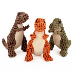 Small Dog Squeaky Dinosaur Chew Toys - Interactive Plush Pet Toys for Teething & Entertainment