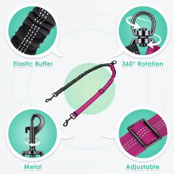 Dual Dog Leash for Large and Small Dogs - Adjustable Double Lead with Shock Absorption - Image 6