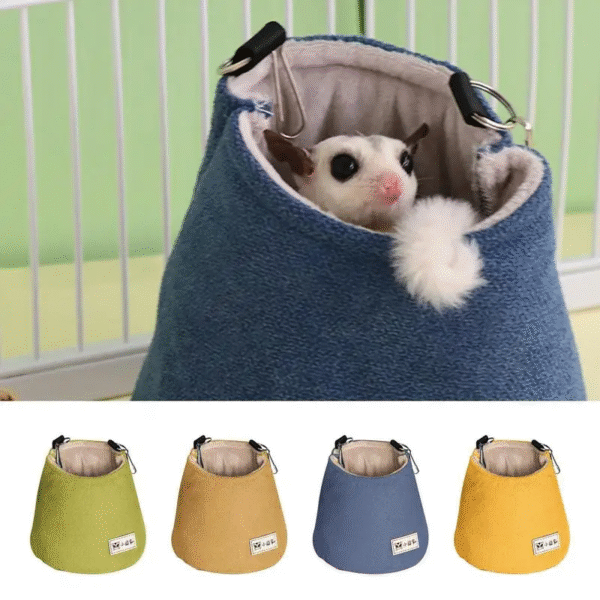 Sugar Glider Pouch Squirrel Bed for Cage Sugar Glider Pouch Hang Bed Small Animals Removable Nest Mat for Hamster Syrian Hamster - Image 2