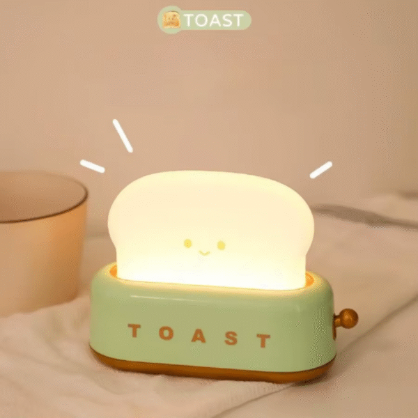 Bread Toast Light Toaster Nightlight Creative Rechargeable Led Lamp Bedroom for Birthday Gift - Image 3