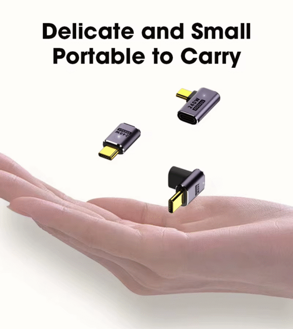 USB 4.0 PD 240W 8K 60Hz Charger Connector for Macbook 40Gbps High Speed USB C OTG U-Shape Straight Angle Male to Female Adapter - Image 7