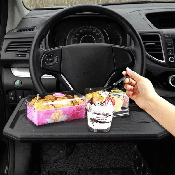 Premium Multifunctional Car Steering Wheel Tray Table - Versatile Portable Workstation & Snack Holder for On-The-Go Convenience - Image 4