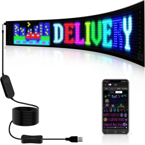 Customizable Bluetooth App Control LED Sign for Store, Car, Bar, Hotel with Programmable Text & Animations - Image 11