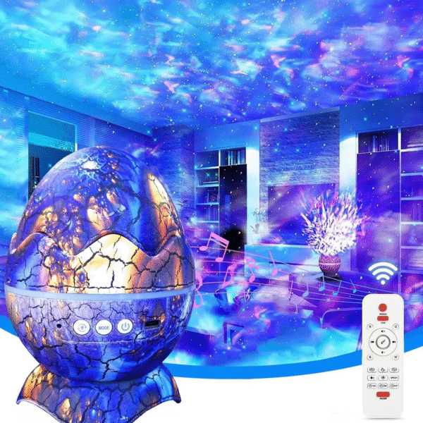 Dinosaur Egg Galaxy Projector - Space Buddy Star Projector Night Light for Kids Adults Bedroom Astronaut Projector with Bluetoot - Image 7