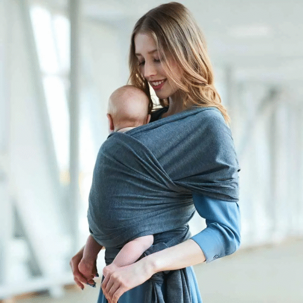 Cotton Baby Wrap Carrier Newborn to Toddler Stretchy Cotton Travel Baby Wrap Carrier Baby Sling 0-36 Months - Image 2