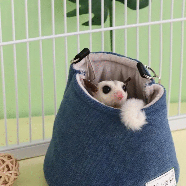 Sugar Glider Pouch Squirrel Bed for Cage Sugar Glider Pouch Hang Bed Small Animals Removable Nest Mat for Hamster Syrian Hamster - Image 6
