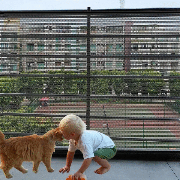 Pet Dog Barrier Fences with 4Pcs Hook Pet Isolated Network Stairs Gate New Folding Breathable Mesh Playpen for Dog Safety Fence - Image 4