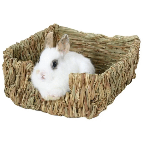 Natural Grass Nest House for Rabbits and Guinea Pigs - Hand-Woven Chew Safe Hideaway - Image 4