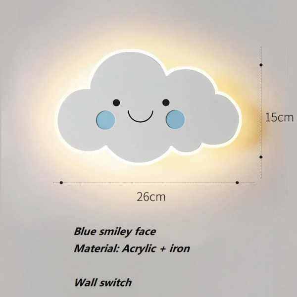 Cloud Wall Lamp Ins Style Minimalist Bedside Lamp Cute Cartoon Boys and Girls Children'S Room Bedroom Wall Lamp Study Lamp - Image 10