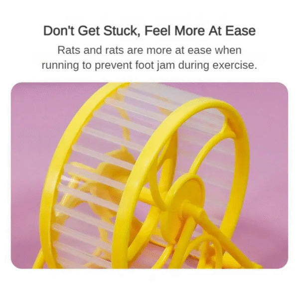 Silent Hamster Running Wheel 12.5cm for Small Pets - Anti-Jamming Exercise Wheel with Stand - Image 6