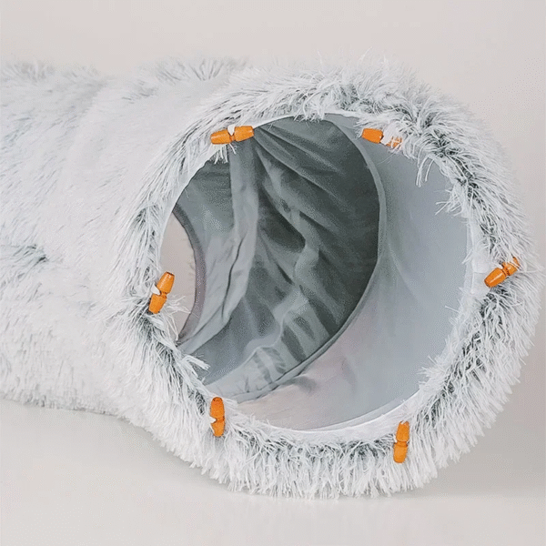 2 in 1 round Cat Beds House Funny Cat Tunnel Toy Soft Long Plush Dog Bed for Small Dogs Basket Kittens Bed Mat Kennel Deep Sleep - Image 6