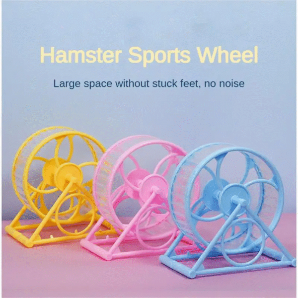Silent Hamster Running Wheel 12.5cm for Small Pets - Anti-Jamming Exercise Wheel with Stand - Image 3