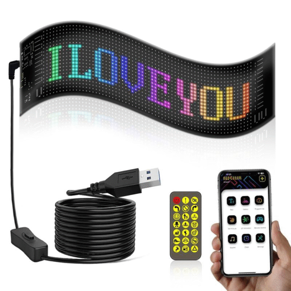 Customizable Bluetooth App Control LED Sign for Store, Car, Bar, Hotel with Programmable Text & Animations - Image 2
